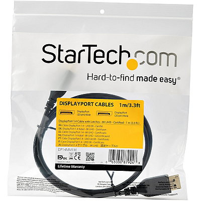 StarTech 1m 3.3 Ft Display Port 1.4 Cable - Vesa Certified - 8k@60hz - Hbr3 - Hdr - Dp Cable (DP14MM1M)