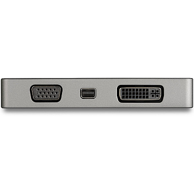 StarTech Usb-c Multiport Video Adapter - 4-in-1 - 95w Power Delivery - Space Gray - Usb-c To Vga Dvi Hdmi Or Mdp - Aluminum - 4k 60hz - Wrap-around Cable (CDPVDHMDPDP)