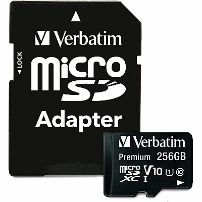 Verbatim Premium 256 GB Class 10/UHS-I (U1) microSDXC - 1 Pack (70364)