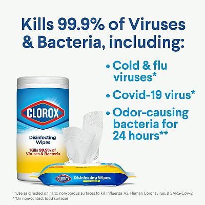 Clorox Disinfecting Wipes, Bleach-Free Cleaning Wipes (CLO01656BD)