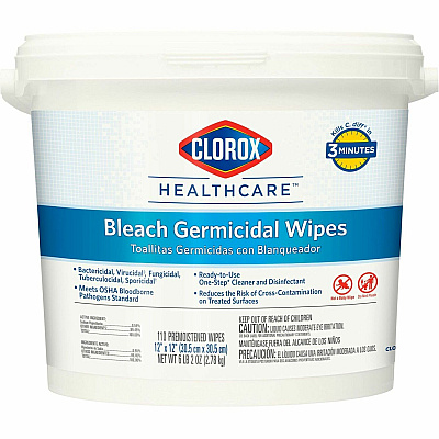 Clorox Healthcare Bleach Germicidal Wipes (CLO30358PL)