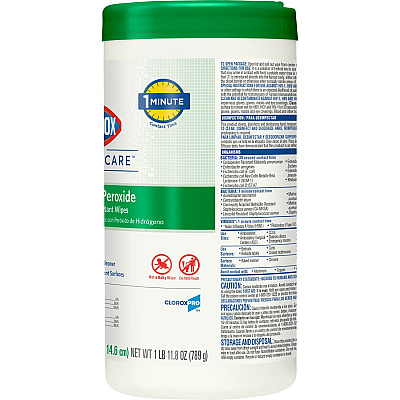 Clorox Healthcare Hydrogen Peroxide Cleaner Disinfectant Wipes (CLO30825CT)