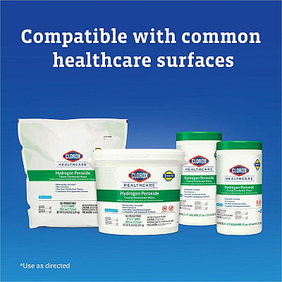 Clorox Healthcare Hydrogen Peroxide Cleaner Disinfectant Wipes (CLO30827BD)