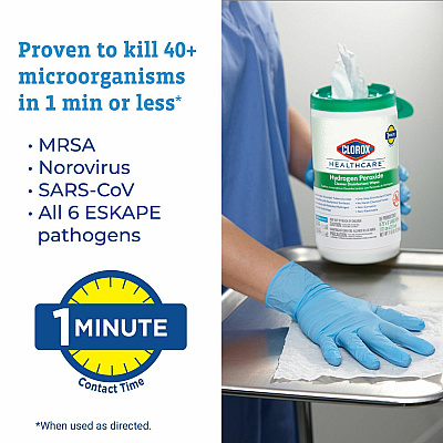 Clorox Healthcare Hydrogen Peroxide Cleaner Disinfectant Wipes (CLO30827BD)