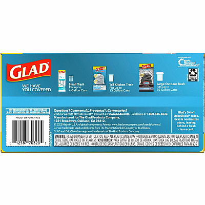 Glad ForceFlexPlus Tall Kitchen Drawstring Trash Bags (CLO70320BD)