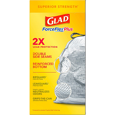 Glad ForceFlexPlus Tall Kitchen Drawstring Trash Bags (CLO70320BD)