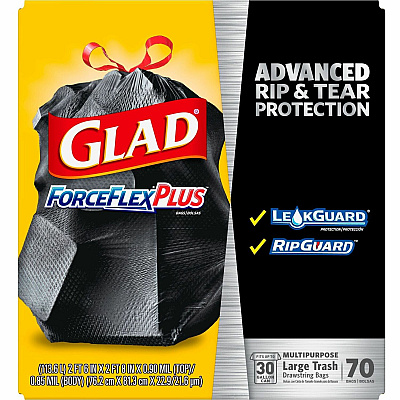 Glad Large Drawstring Trash Bags - ForceFlexPlus (CLO70358BD)