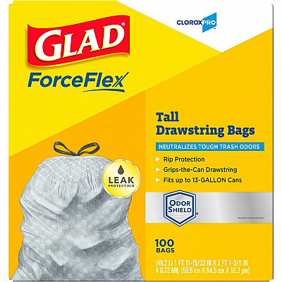 CloroxPro ForceFlex Tall Kitchen Drawstring Trash Bags (CLO70427BD)