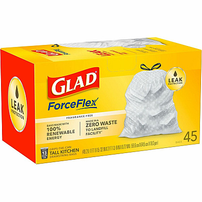 Glad ForceFlex Tall Kitchen Drawstring Trash Bags (CLO78362PL)