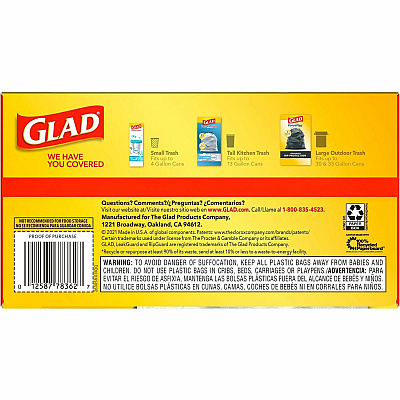 Glad ForceFlex Tall Kitchen Drawstring Trash Bags (CLO78362PL)