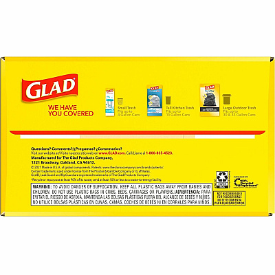 Glad ForceFlex Tall Kitchen Drawstring Trash Bags (CLO78564CT)