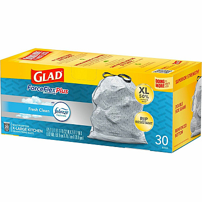 Glad ForceFlexPlus X-Large Kitchen Drawstring Bags (CLO78913CT)