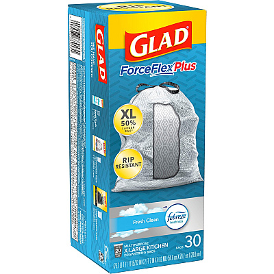 Glad ForceFlexPlus X-Large Kitchen Drawstring Bags (CLO78913PL)
