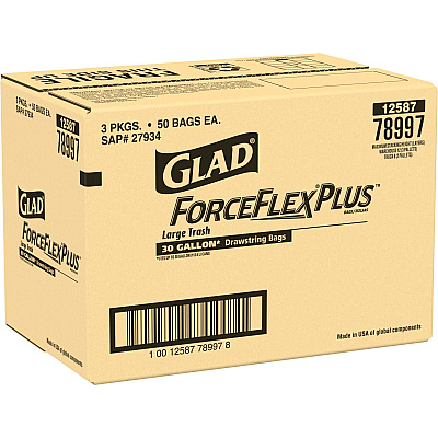 Glad ForceFlexPlus Drawstring Large Trash Bags (CLO78997CT)