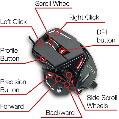 Mad Catz The Authentic R.A.T. 8+ Optical Gaming Mouse (MDCMR05DCAMBL00)