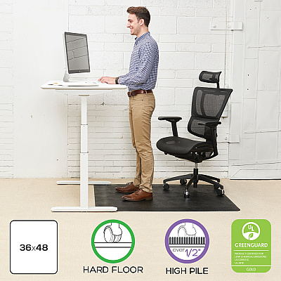 deflecto Ergonomic Sit-Stand Chair Mat for Multi-surface (DEFCM24142BLKSS)