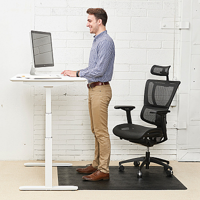deflecto Ergonomic Sit-Stand Chair Mat for Multi-surface (DEFCM24142BLKSS)