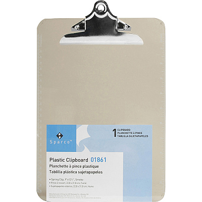 Business Source Spring Clip Plastic Clipboard (BSN01861BX)