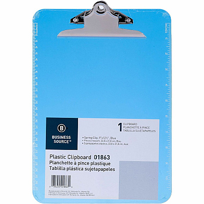 Business Source Spring Clip Plastic Clipboard (BSN01863)