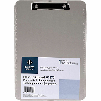 Business Source Flat Clip Plastic Clipboard (BSN01870BD)
