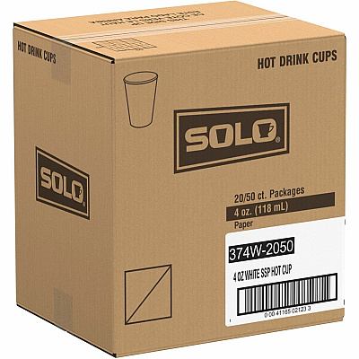 Solo 4 oz Paper Hot Cups (SCC374W2050)