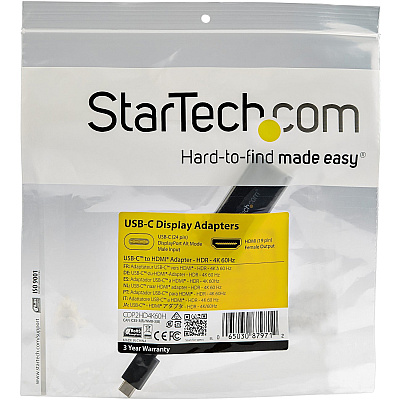 StarTech Usb-c To Hdmi Adapter With Hdr - 4k 60hz - Black (CDP2HD4K60H)