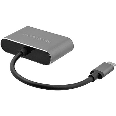 StarTech Usb C To Vga And Hdmi Adapter - Aluminum - Usb Type-c Multiport Video Adapter - Usb-c To Hdmi/vga Monitor (CDP2HDVGA)