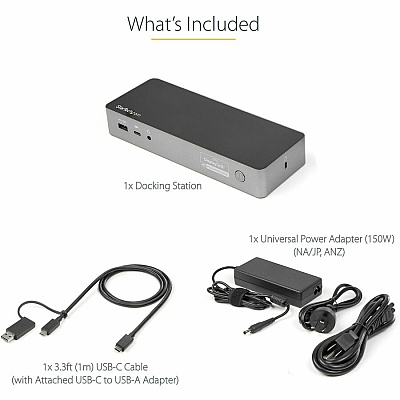 StarTech Universal Laptop Docking Station, Hybrid Usb-c & Usb-a Dock, Dual 4k Dp & Hdmi, 100w Pd, Mac / Windows / Chrome Os, 4x Usb 5gbps Hub, Gbe (DK30C2DPEP)