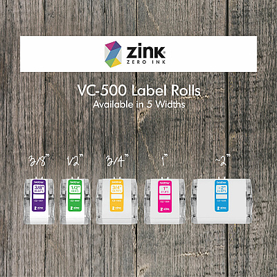 Brother Genuine CZ-1004 continuous length 1" (1.0") 25 mm wide x 16.4 ft. (5 m) long label roll featuring ZINK Zero Ink technology