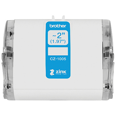 Brother Genuine CZ-1005 continuous length ~ 2 (1.97") 50 mm wide x 16.4 ft. (5 m) long label roll featuring ZINK Zero Ink technology