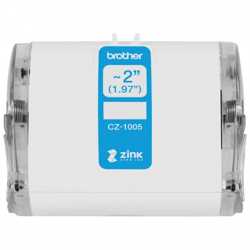 Brother Genuine CZ-1005 continuous length ~ 2 (1.97") 50 mm wide x 16.4 ft. (5 m) long label roll featuring ZINK Zero Ink technology