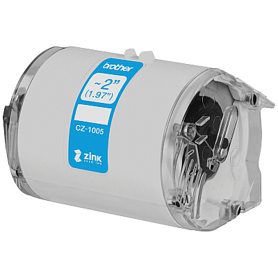 Brother Genuine CZ-1005 continuous length ~ 2 (1.97") 50 mm wide x 16.4 ft. (5 m) long label roll featuring ZINK Zero Ink technology