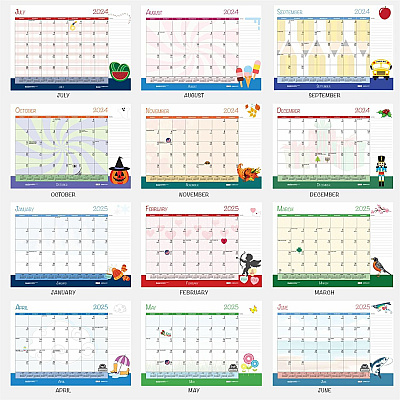 House of Doolittle Academic Year Recycled Desk Pad Calendar, Illustrated Seasons Artwork, 22 x 17, Black Binding, 12-Month (July-June):2025-2026 (1395)
