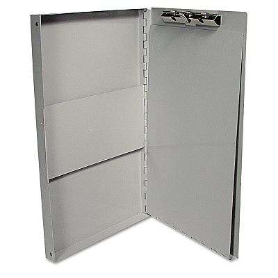 Universal Deluxe Aluminum Document Box, 0.4" Clip Capacity, Holds 8.5 x 11 Sheets, Aluminum (UNV40300)