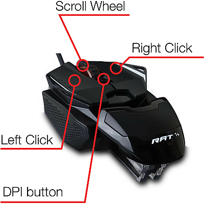 Mad Catz The Authentic R.A.T. 1+ Optical Gaming Mouse (MDCMR01MCAMBL00)