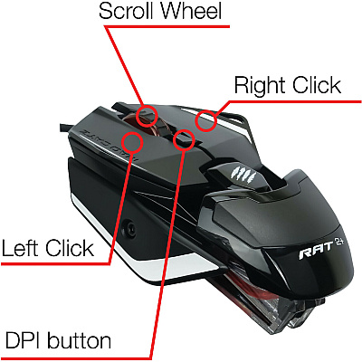 Mad Catz The Authentic R.A.T. 2+ Optical Gaming Mouse (MDCMR02MCAMBL00)