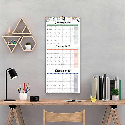 Blueline 3-Month Colorful Wall Calendar (C171129)