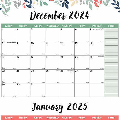 Blueline 3-Month Colorful Wall Calendar (C171129)