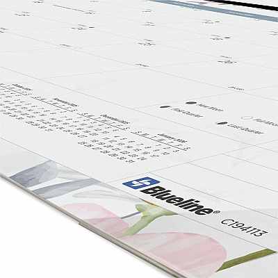 Blueline Passion Floral Desk Pad Calendar (C194113)