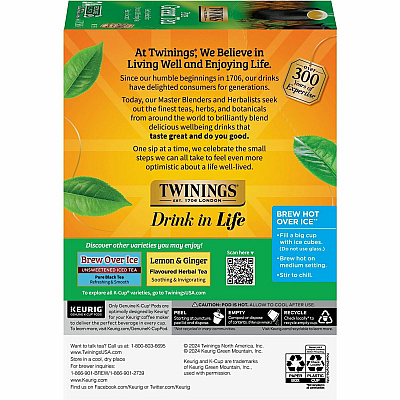 TWININGS Tea Green Tea K-Cup (TWG08759)