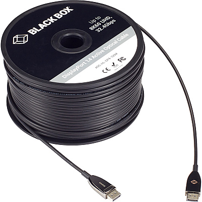Black Box Displayport 1.4 Active Optical Cable (aoc) - 8k60, 32.4 Gbps, 100-m (328-ft.) (AOCHLDP4100M)
