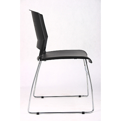 BOSS Black Stack Chair With Chrome Frame 5 Pcs Pack (B1400BK5)