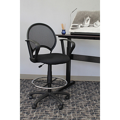 BOSS Mesh Drafting Stool W/ Loop Arms (B16217)