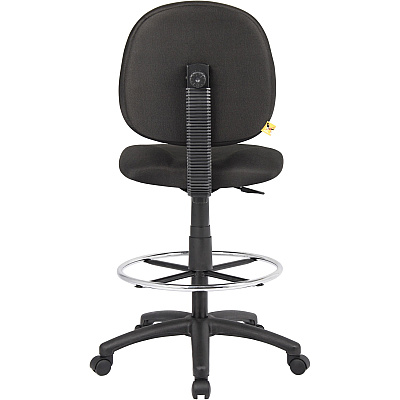 BOSS Stand Up Fabric Drafting Stool with Foot Rest, Black (B1690BK)