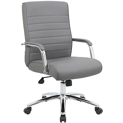 BOSS Modern Executive Conference Chair-Ribbed Grey (B696CRBGY)