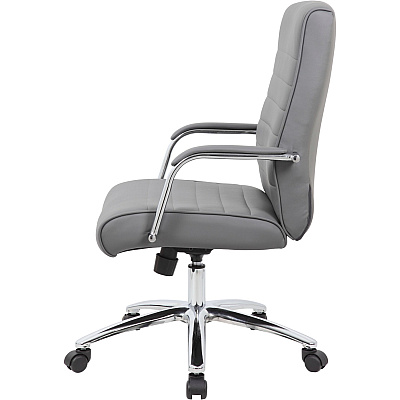 BOSS Modern Executive Conference Chair-Ribbed Grey (B696CRBGY)