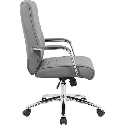 BOSS Modern Executive Conference Chair-Ribbed Grey (B696CRBGY)