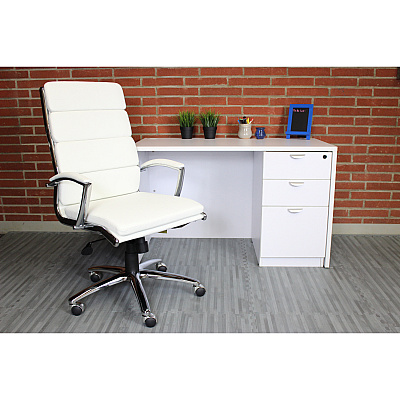BOSS Executive CaressoftPlus™ Chair with Metal Chrome Finish (B9471WT)