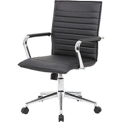 BOSS Black Vinyl Hospitality Chair (B9533CBK)