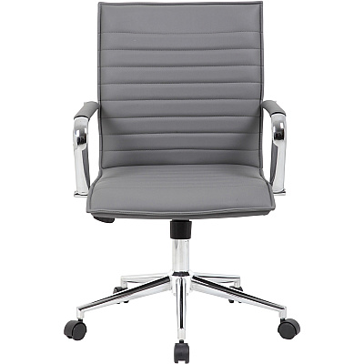 BOSS Grey Vinyl Hospitality Chair (B9533CGY)